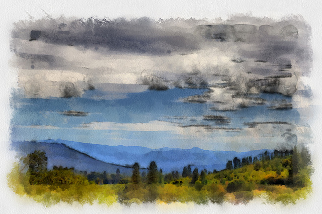 "Amazing Autumn Sky" with Dynamic Auto Painter: Aquarell