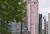 Pink Reflections – Avenue du Président-Kennedy looking west from Victoria Street, Montréal, Québec