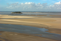 Looking Northwards from Mont St Michel to Tombelaine - September 2011
