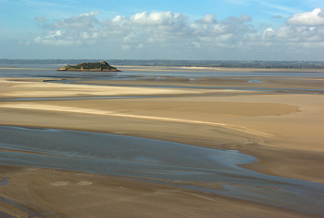 Looking Northwards from Mont St Michel to Tombelaine - September 2011