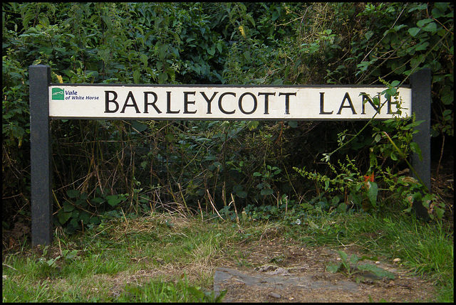 Barleycott Lane sign