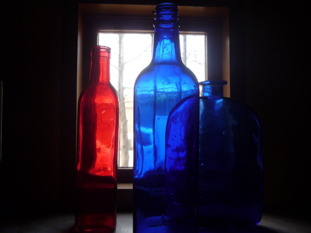 Botellas azules