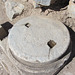 Columns were kept from slipping on their base using this tongue/groove arrangement.  Hot lead was poured into the holes to further secure the fit, with the excess draining out through the carved channel