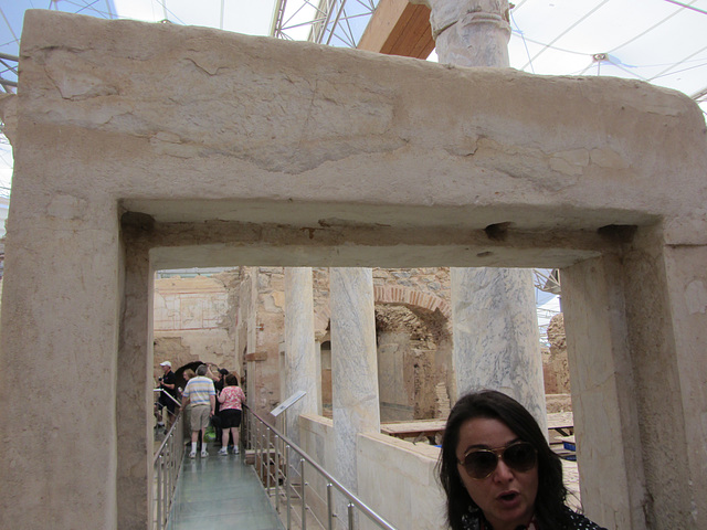 Marble doorway.  Interior views of the "terrace houses," houses of wealthy citizens that are undergoing restoration.