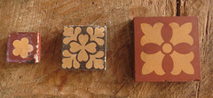 3 small c19 floor tiles