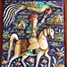 bird and rider persian tile