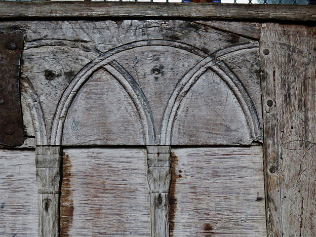 hindringham church, norfolk,the chest here is probably late c12, one of the oldest in england