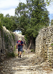 Tim on the trail to the abbey