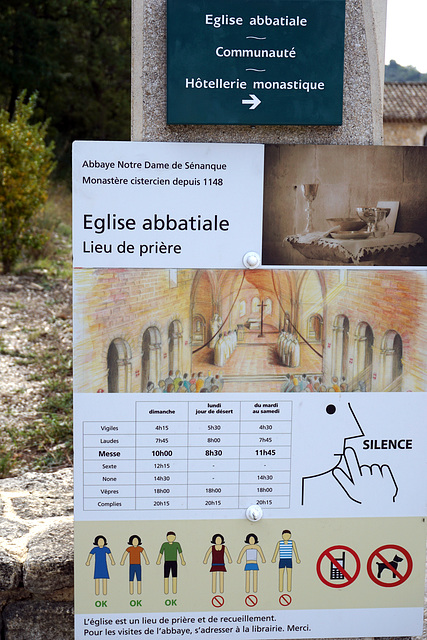 Sign at the Abbaye de Senanque