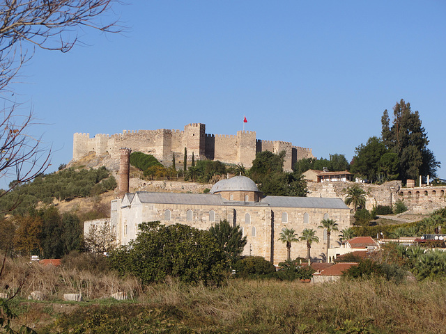 The Grand Fortress of Selcuk, Turkey and the Isa Bey Mosque.