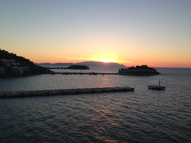 Sunset at Kousadasi, Turkey from the ship