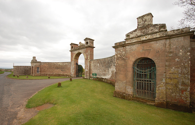 Entrance Gates, Wedderburn Castle, Borders, Scotland