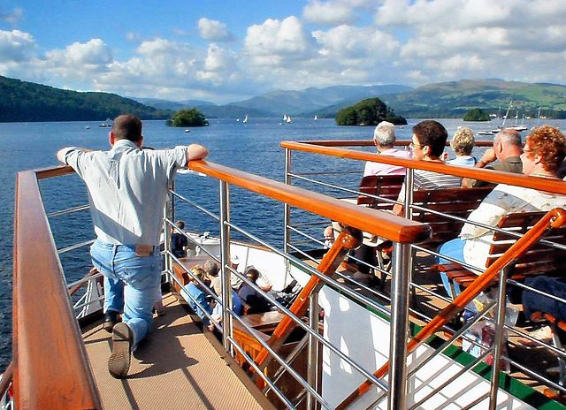 Lake Windermere, aboard M.V. "Swan" approaching Ambleside.