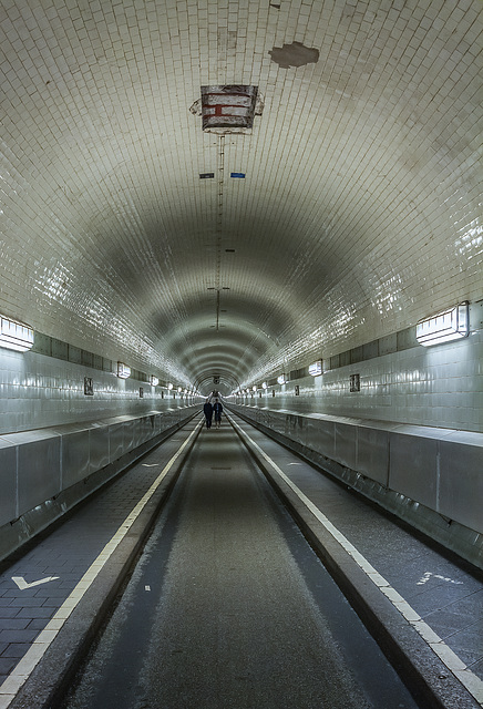 Hamburg, Alter Elbtunnel - Historical tunnel below the river Elbe