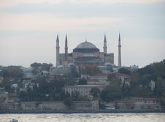 Hagia Sophia Museum from the Bosphorus at dawn.