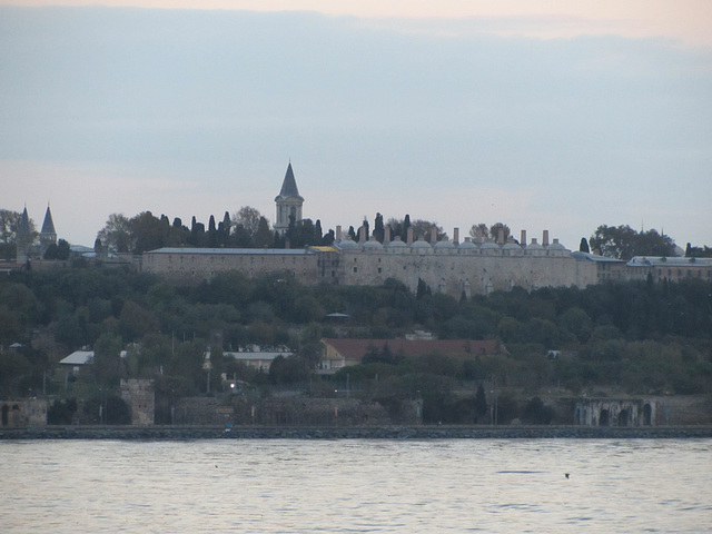 Topkapi Palace at dawn from the Bosphorus