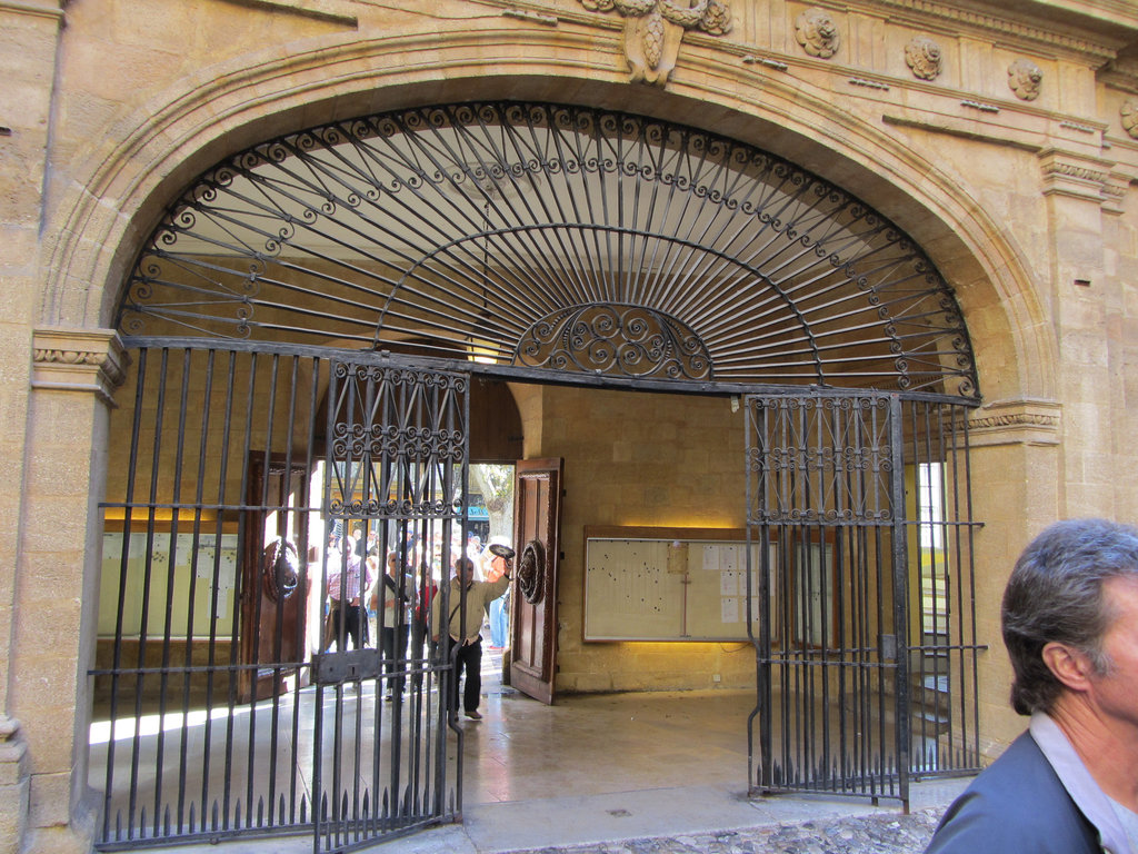 Gate to the city administration building's courtyard