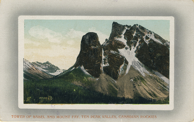 Tower of Babel and Mount Fay, Ten Peak Valley, Canadian Rockies (600,156)