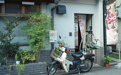 Delivery bike at a noodle restaurant