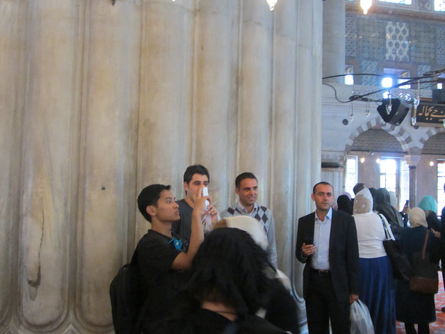 One of the four enormous columns that support the main dome of the mosque.