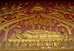 reclining Buddha relief, Vihaan Ho Pha Non