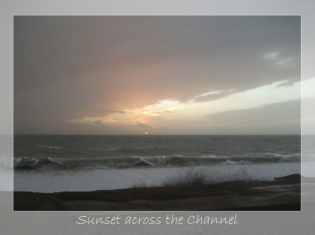 Sunset across the channel - Seaford - 6.1.2014