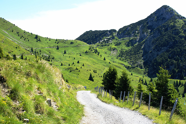 Der Weg vom Scheitel des Passo Tremalzo auf der Südseite hinunter zum Passo Notta und nach Tremosine. ©UdoSm