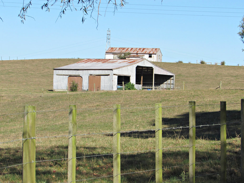 Sheds Behind Fence