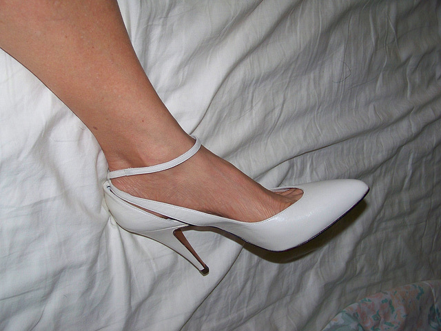 ankle strap caressa high heels