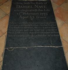 Monument to Daniel Nave, Saint John the Baptist's Church, Lound, Suffolk