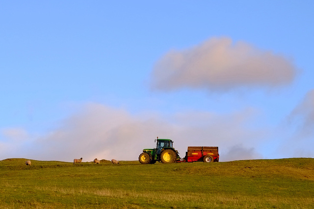 Tractor on skyline