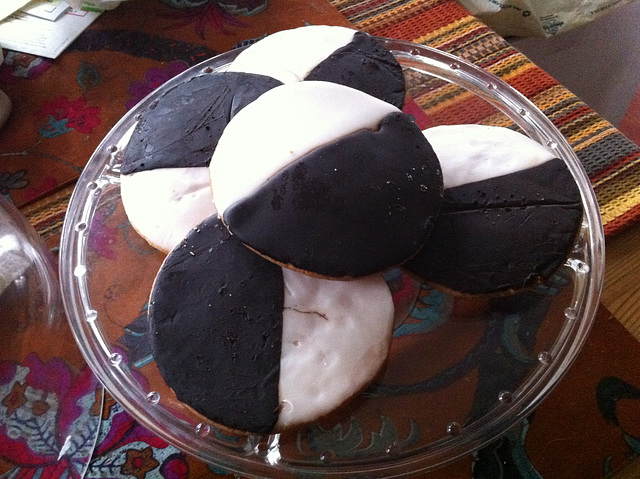 black and white cookies