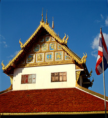 Gable of the viharn, Wat Saen Fang