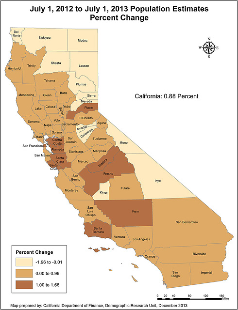 California Population Changes 2013