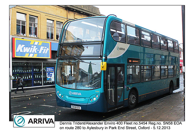 Arriva 5454 SN58 EOA Oxford 5 12 2013