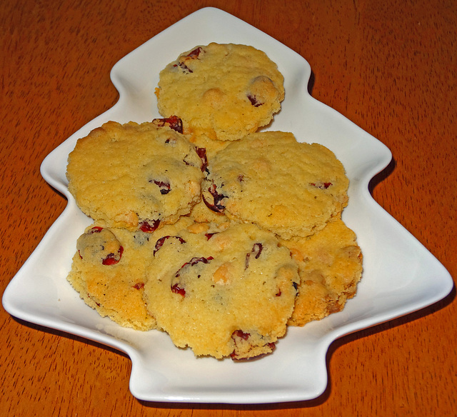 Homemade Biscuits with white chocolate and cranberries