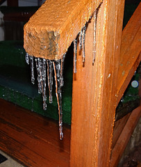 West Deck hand rails  The Ice Storm started 5 hours before-more to come