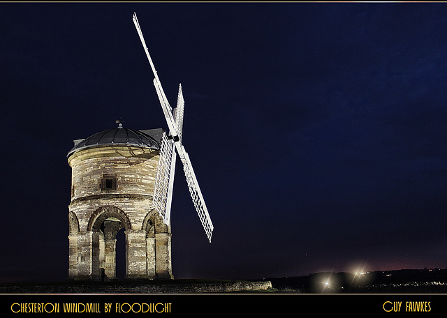 Chesterton Windmill by floodlight