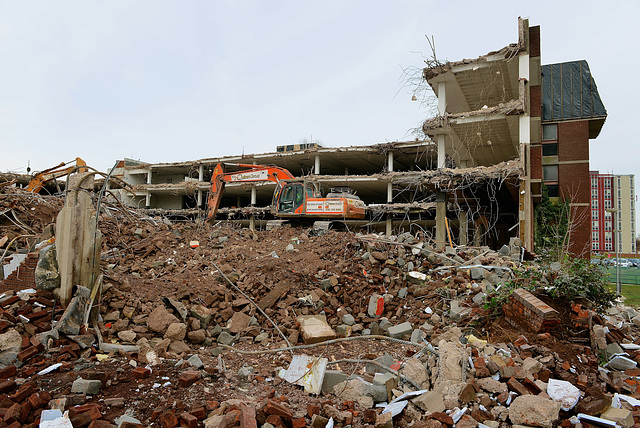 Stafford car park demolition continues..