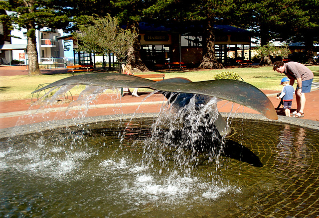 whale fluke fountain, Victor Harbour