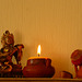 a light for Saraswati (invoking the muse)