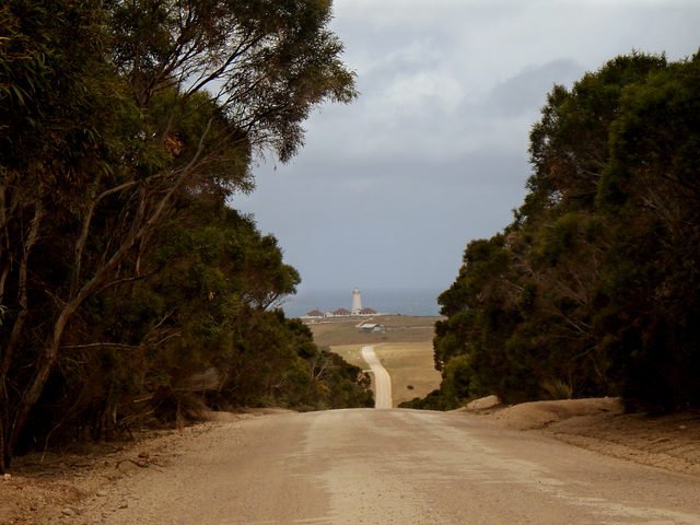 Willoughby Road with Cape Willoughby lighthouse