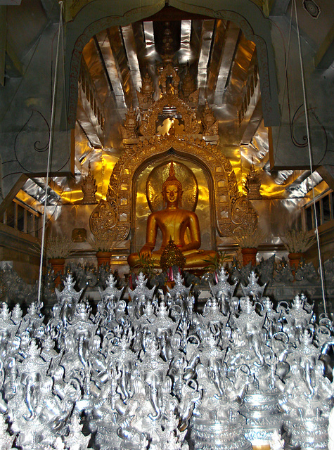 Buddha and Ganeshas, Ordination Hall, Wat Sri Suphan