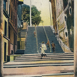 Quebec. Break Neck Steps - L'escalier de la Rue Champlain.