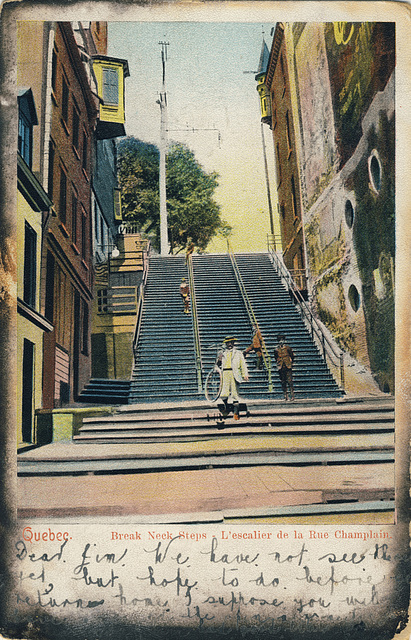 Quebec. Break Neck Steps - L'escalier de la Rue Champlain.