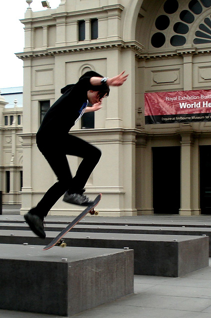 Skateboarder, Melbourne Museum forecourt
