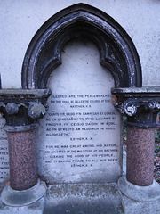 abney park cemetery, london.welsh detail on the memorial to henry richard, m.p. for merthyr, who died in 1888