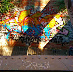 Graffiti in Dight's Mill industrial relic