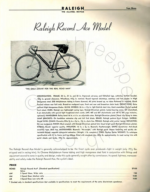 Raleigh RRA 1938 (US) catalogue