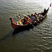 "Viking" boat at the Jorvik festival in York.